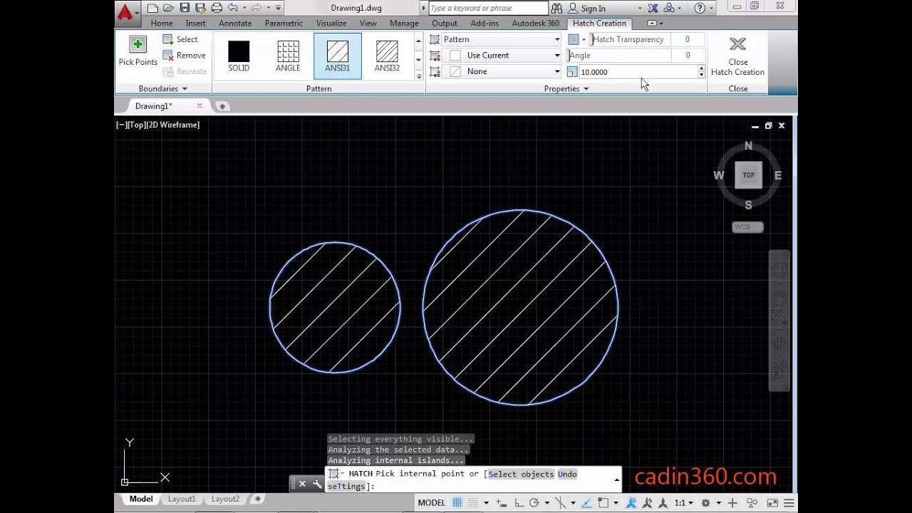 how to add hatch autocad
