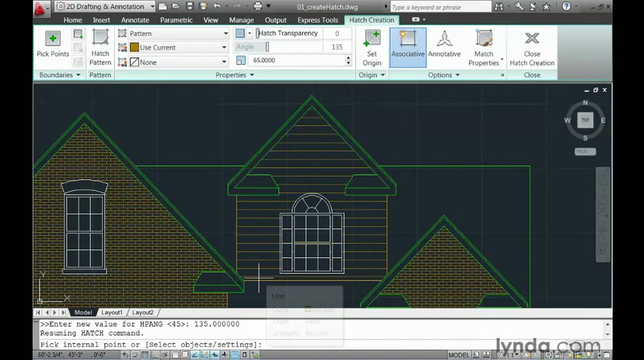how to add hatch autocad